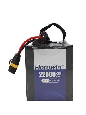 Soft Pack UAV Drone Battery 53.2V Herewin 14S 22000MAH AI Máy bay không người lái LFP LIPO Pin nông nghiệp