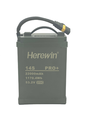 Herewin 14S1P Pro+ 22000mAh 25C Discharge Sprayer UAV pin 53.2V với vỏ hợp kim nhôm