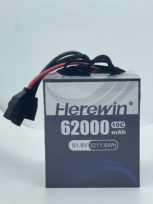 10C 62000mah Drone pin lithium 51.8V 14S pin lithium polymer
