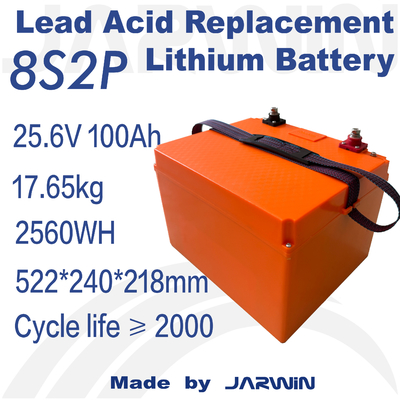 Pin LiFePO4 nhỏ gọn và nhẹ 25.6V 100Ah để dễ dàng lắp đặt trong các ứng dụng khác nhau